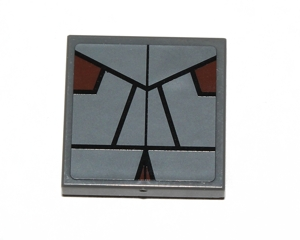 3068pb0595 - Tile 2 x 2 with SW Sith Pattern (Sticker) - Set 7957