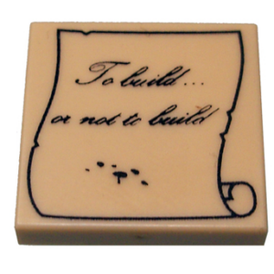 3068pb0824 - Tile 2 x 2 with 'To build... or not to build' on Scroll Pattern
