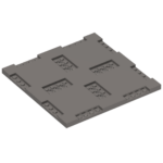 69958 - Brick, Modified 16 x 16 x 2/3 with 1 x 4 and 2 x 4 Indentations