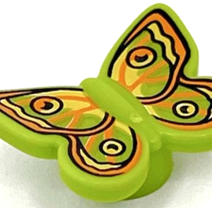 80674pb06 - Butterfly with Stud Holder with Yellow, Orange, and Black Wings Pattern