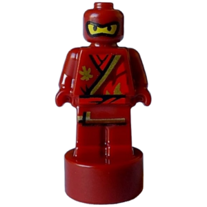 90398pb052 - Minifigure, Utensil Statuette / Trophy with Ninjago Kai with Gold and Red Robe and Ninjago Logogram Letter K Pattern