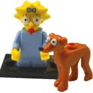 colsim2-4 - Maggie and Santa's Little Helper, The Simpsons, Series 2 (Complete Set with Stand and Accessories)